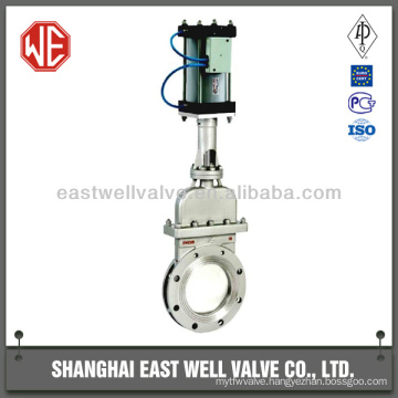 East Well SS knife gate valve, Non-rising stem, Pneumatic knife gate valve, Professional Leading Manufacturer in Shanghai